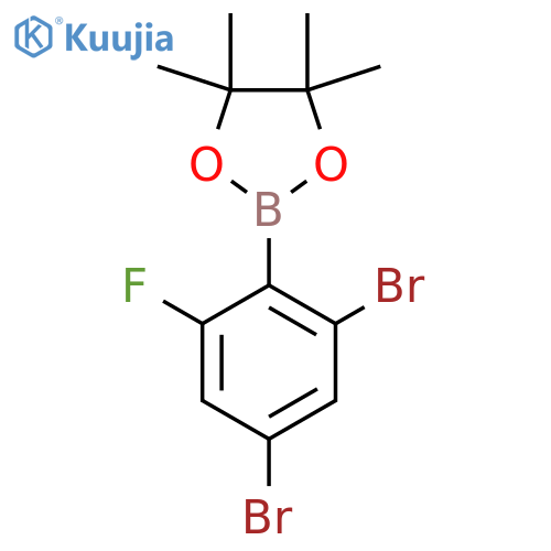 2,4-Dibromo-6-fluorophenylboronic acid pinacol ester structure