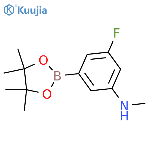 3-Fluoro-N-methyl-5-(4,4,5,5-tetramethyl-1,3,2-dioxaborolan-2-yl)aniline structure