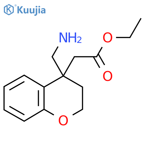 ethyl 2-4-(aminomethyl)-3,4-dihydro-2H-1-benzopyran-4-ylacetate structure