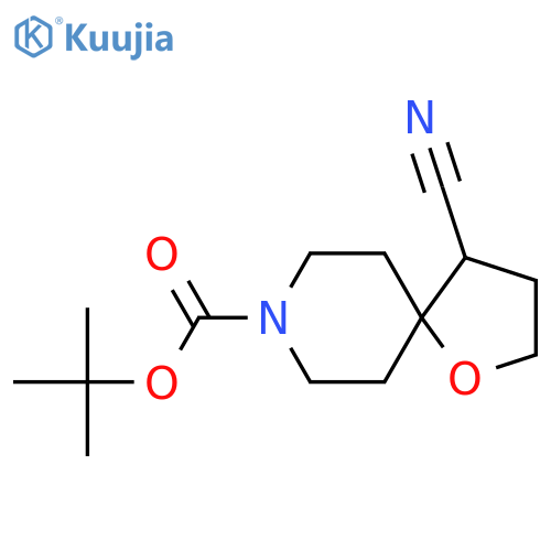 Tert-butyl 4-cyano-1-oxa-8-azaspiro[4.5]decane-8-carboxylate structure