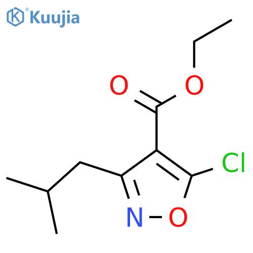 Ethyl 5-chloro-3-(2-methylpropyl)-1,2-oxazole-4-carboxylate structure