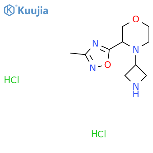 4-(Azetidin-3-yl)-3-(3-methyl-1,2,4-oxadiazol-5-yl)morpholine;dihydrochloride structure