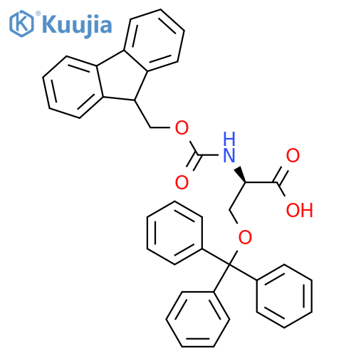N-(((9H-Fluoren-9-yl)methoxy)carbonyl)-O-trityl-D-serine structure