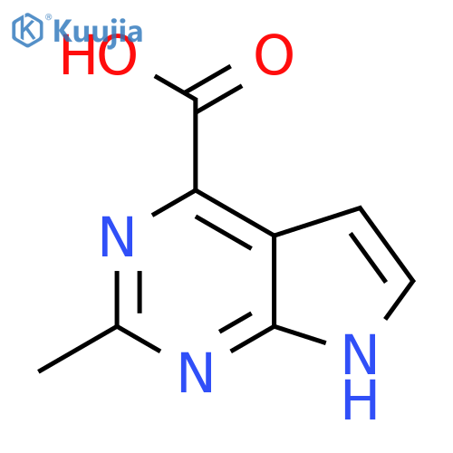 2-Methyl-7H-pyrrolo[2,3-d]pyrimidine-4-carboxylic acid structure