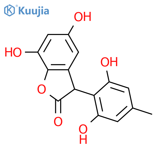 3-(2,6-Dihydroxy-4-methylphenyl)-5,7-dihydroxy-2(3H)-benzofuranone; (±)-form structure