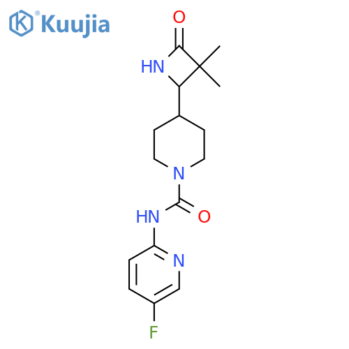 4-(3,3-Dimethyl-4-oxoazetidin-2-YL)-N-(5-fluoropyridin-2-YL)piperidine-1-carboxamide structure