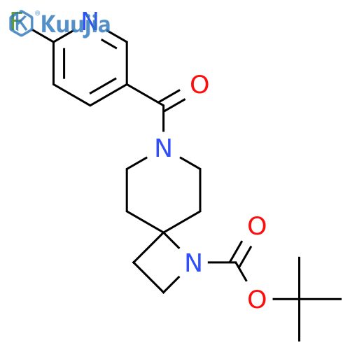 Tert-butyl 7-(6-fluoropyridine-3-carbonyl)-1,7-diazaspiro[3.5]nonane-1-carboxylate structure