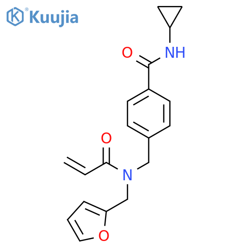 N-cyclopropyl-4-[[furan-2-ylmethyl(prop-2-enoyl)amino]methyl]benzamide structure