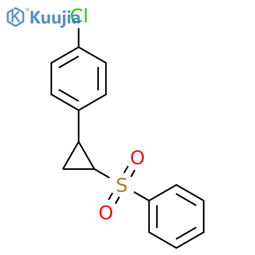 Benzene,1-chloro-4-[(1R,2S)-2-(phenylsulfonyl)cyclopropyl]-, rel- structure