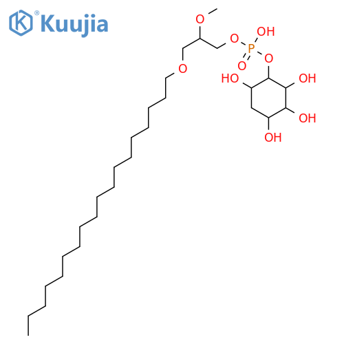 chiro-Inositol,1-deoxy-, 5-[hydrogen [(3R)-3-methoxy-4-(octadecyloxy)butyl]phosphate] (9CI) structure