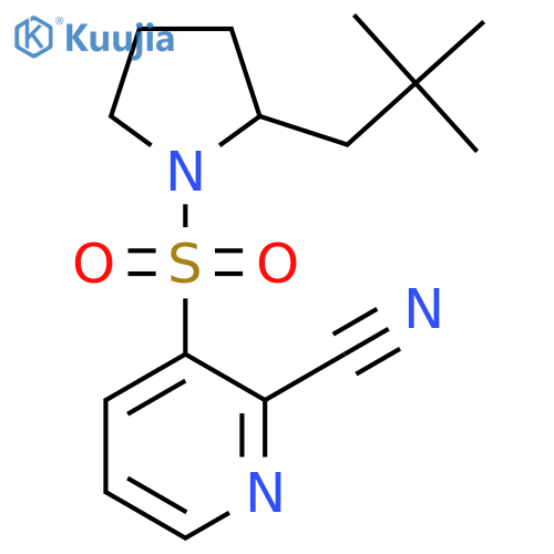 3-[2-(2,2-Dimethylpropyl)pyrrolidin-1-yl]sulfonylpyridine-2-carbonitrile structure