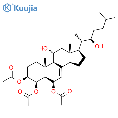 Cholest-7-ene-3,4,6,11,22-pentol, 3,4,6-triacetate, (3beta,4beta,5alpha,6alpha,11alpha,22R)- structure
