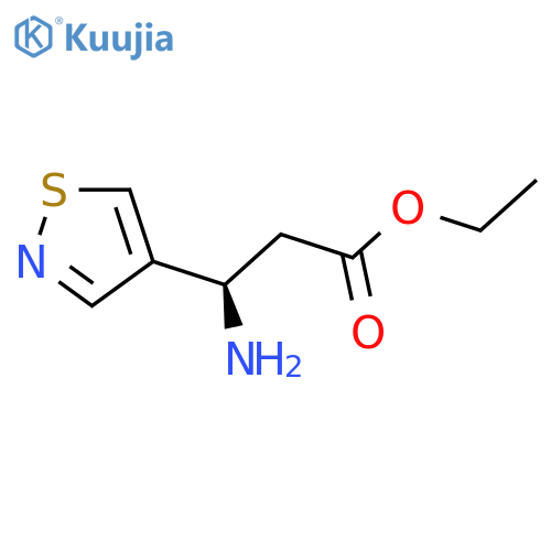 ethyl (3R)-3-amino-3-(1,2-thiazol-4-yl)propanoate structure