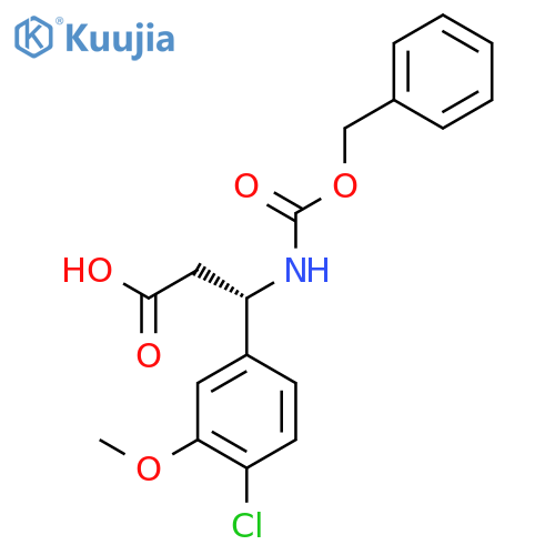 (3S)-3-{(benzyloxy)carbonylamino}-3-(4-chloro-3-methoxyphenyl)propanoic acid structure