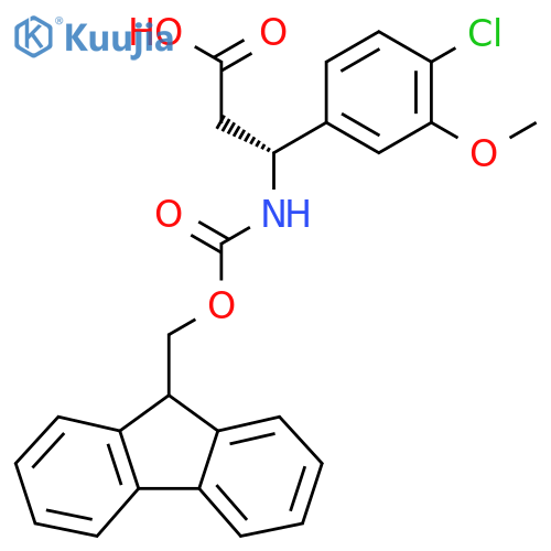 (3R)-3-(4-chloro-3-methoxyphenyl)-3-({(9H-fluoren-9-yl)methoxycarbonyl}amino)propanoic acid structure