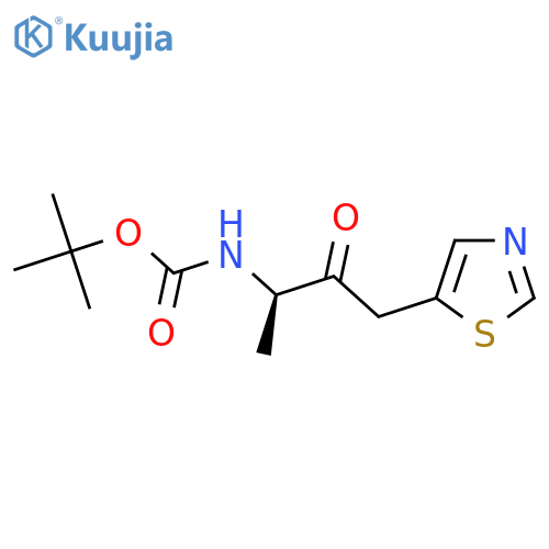 tert-butyl N-[(2R)-3-oxo-4-(1,3-thiazol-5-yl)butan-2-yl]carbamate structure