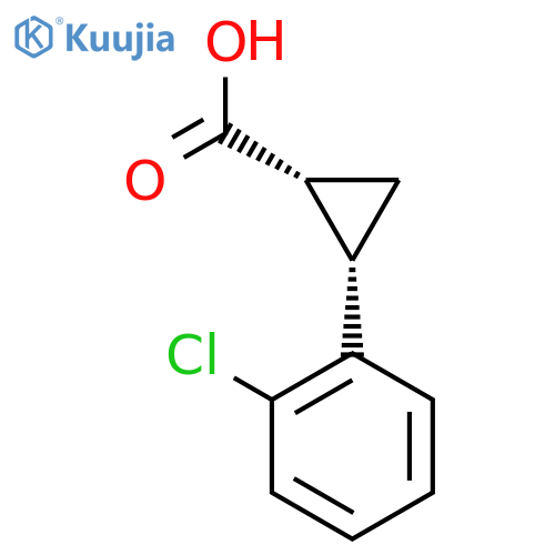 (1R,2S)-2-(2-chlorophenyl)cyclopropane-1-carboxylic acid structure