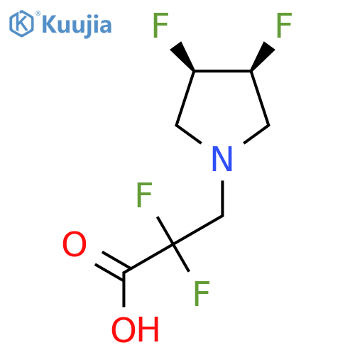 3-[(3R,4S)-3,4-difluoropyrrolidin-1-yl]-2,2-difluoropropanoic acid structure