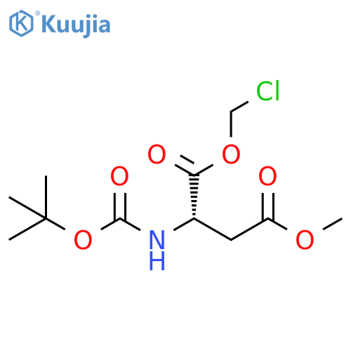 L-Aspartic acid, N-[(1,1-dimethylethoxy)carbonyl]-, 1-(chloromethyl) 4-methyl ester structure