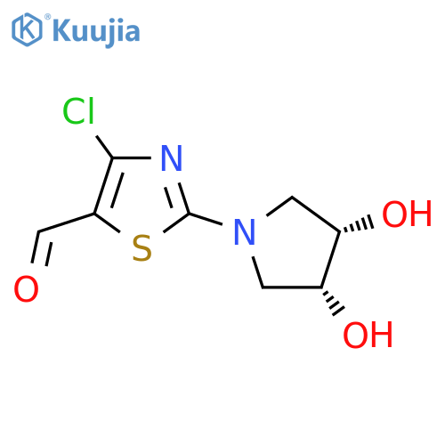 4-chloro-2-[(3R,4S)-3,4-dihydroxypyrrolidin-1-yl]-1,3-thiazole-5-carbaldehyde structure
