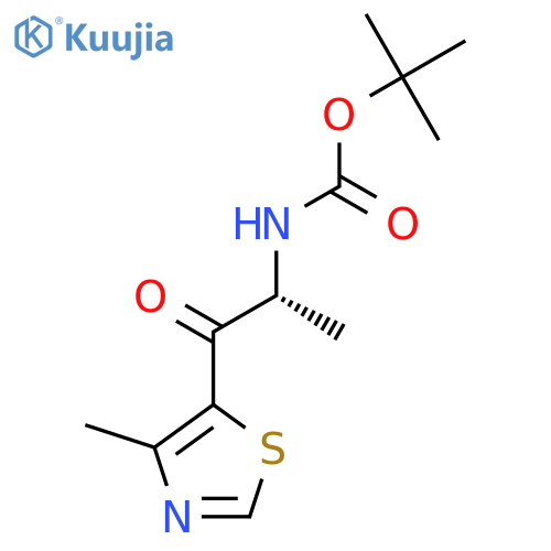 tert-butyl N-[(2R)-1-(4-methyl-1,3-thiazol-5-yl)-1-oxopropan-2-yl]carbamate structure