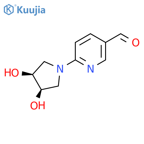 6-[(3R,4S)-3,4-dihydroxypyrrolidin-1-yl]pyridine-3-carbaldehyde structure