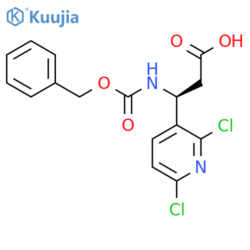(3S)-3-{(benzyloxy)carbonylamino}-3-(2,6-dichloropyridin-3-yl)propanoic acid structure