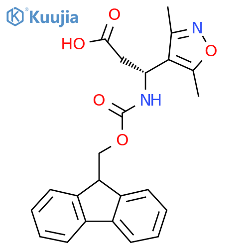 (3R)-3-(dimethyl-1,2-oxazol-4-yl)-3-({(9H-fluoren-9-yl)methoxycarbonyl}amino)propanoic acid structure