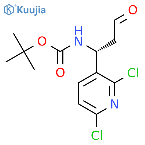 tert-butyl N-(1R)-1-(2,6-dichloropyridin-3-yl)-3-oxopropylcarbamate structure