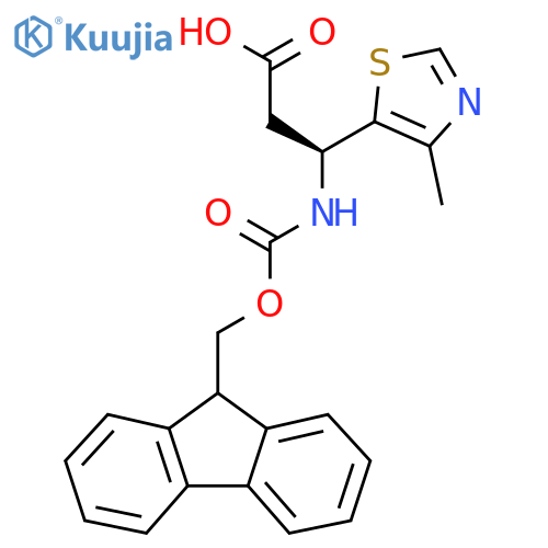 (3S)-3-({(9H-fluoren-9-yl)methoxycarbonyl}amino)-3-(4-methyl-1,3-thiazol-5-yl)propanoic acid structure