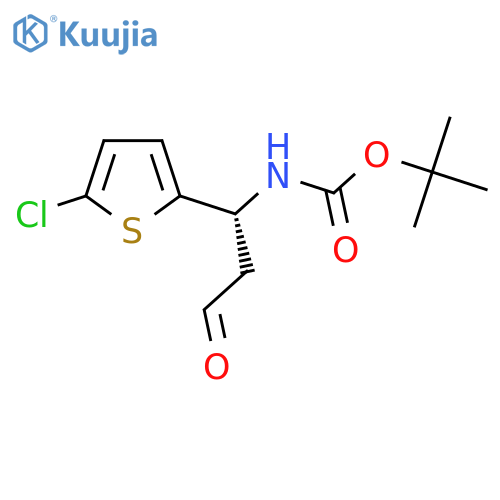 tert-butyl N-(1R)-1-(5-chlorothiophen-2-yl)-3-oxopropylcarbamate structure
