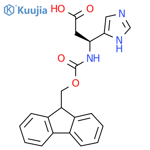 (3S)-3-({(9H-fluoren-9-yl)methoxycarbonyl}amino)-3-(1H-imidazol-5-yl)propanoic acid structure