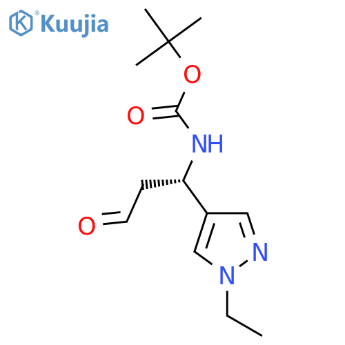 tert-butyl N-(1S)-1-(1-ethyl-1H-pyrazol-4-yl)-3-oxopropylcarbamate structure
