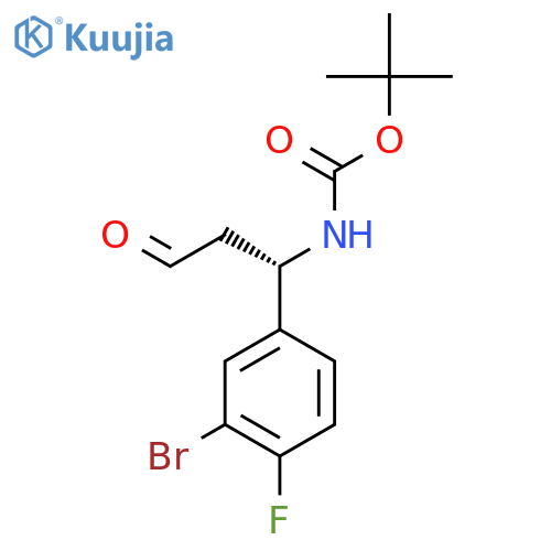 tert-butyl N-(1S)-1-(3-bromo-4-fluorophenyl)-3-oxopropylcarbamate structure