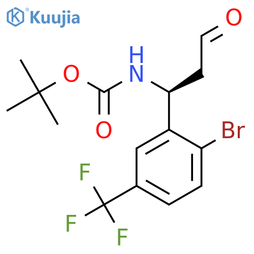tert-butyl N-(1S)-1-2-bromo-5-(trifluoromethyl)phenyl-3-oxopropylcarbamate structure