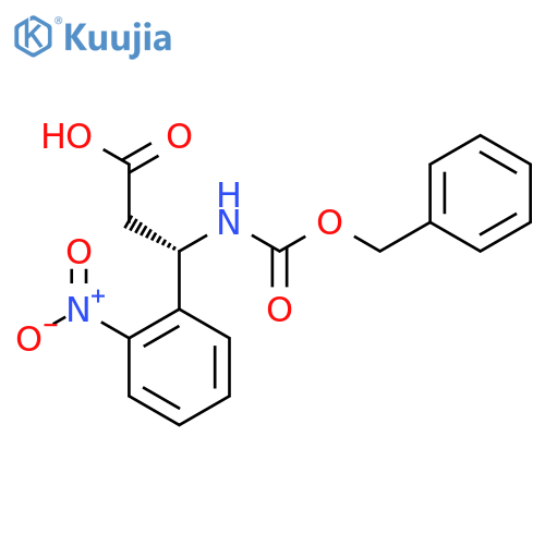 (3S)-3-{(benzyloxy)carbonylamino}-3-(2-nitrophenyl)propanoic acid structure