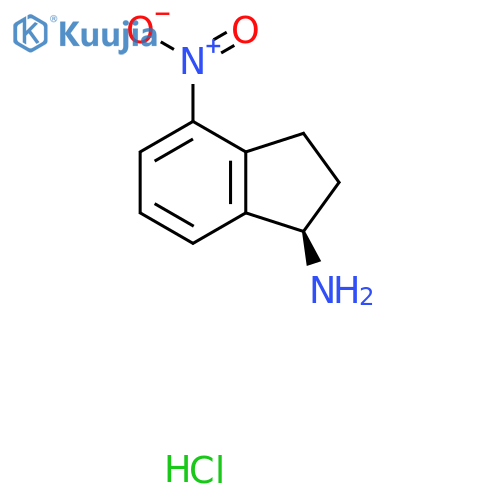 (1R)-4-nitro-2,3-dihydro-1H-inden-1-amine hydrochloride structure