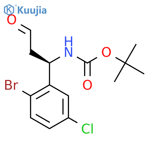 tert-butyl N-(1R)-1-(2-bromo-5-chlorophenyl)-3-oxopropylcarbamate structure
