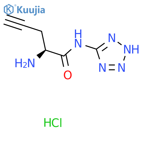 (2S)-2-amino-N-(2H-1,2,3,4-tetrazol-5-yl)pent-4-ynamide hydrochloride structure