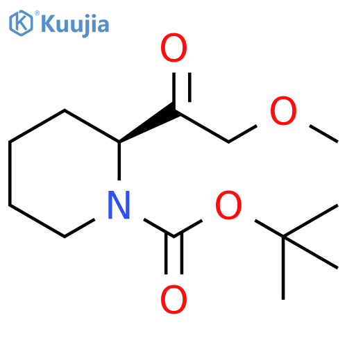 1-Piperidinecarboxylic acid, 2-(2-methoxyacetyl)-, 1,1-dimethylethyl ester, (2S)- structure