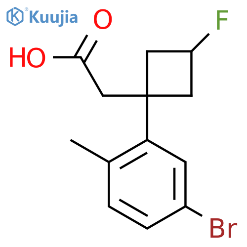 2-(1s,3r)-1-(5-bromo-2-methylphenyl)-3-fluorocyclobutylacetic acid structure