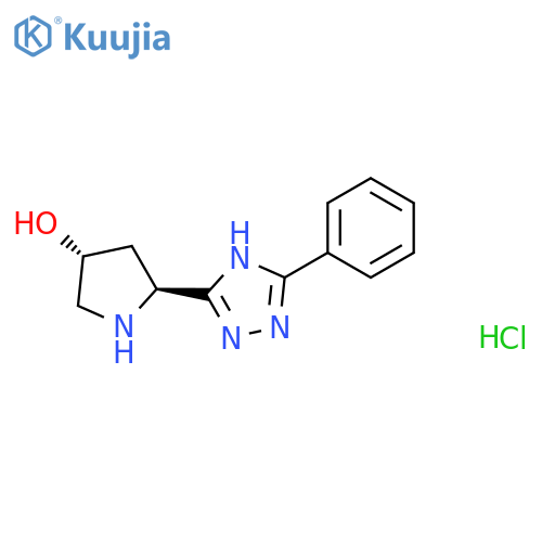 (3R,5S)-5-(5-phenyl-1H-1,2,4-triazol-3-yl)pyrrolidin-3-ol dihydrochloride structure
