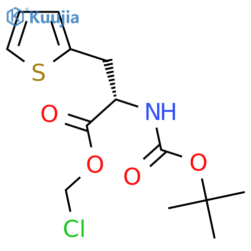 2-Thiophenepropanoic acid, α-[[(1,1-dimethylethoxy)carbonyl]amino]-, chloromethyl ester, (αS)- structure