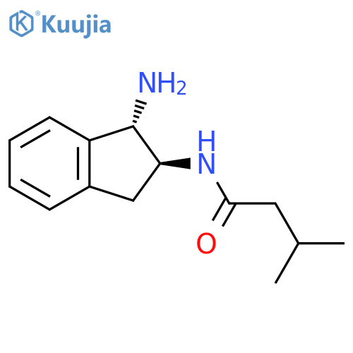 N-[(1S,2S)-1-amino-2,3-dihydro-1H-inden-2-yl]-3-methylbutanamide structure