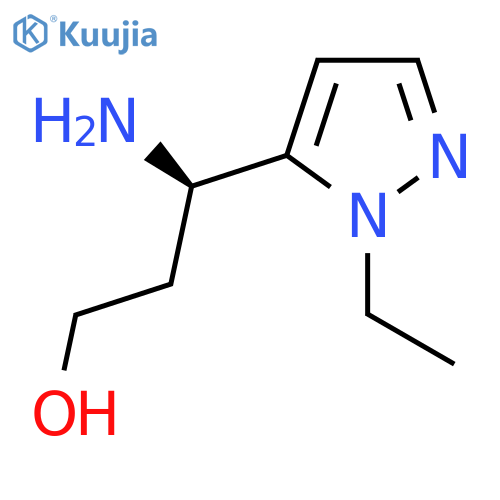 (3R)-3-amino-3-(1-ethyl-1H-pyrazol-5-yl)propan-1-ol structure