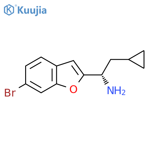(1S)-1-(6-bromo-1-benzofuran-2-yl)-2-cyclopropylethan-1-amine structure