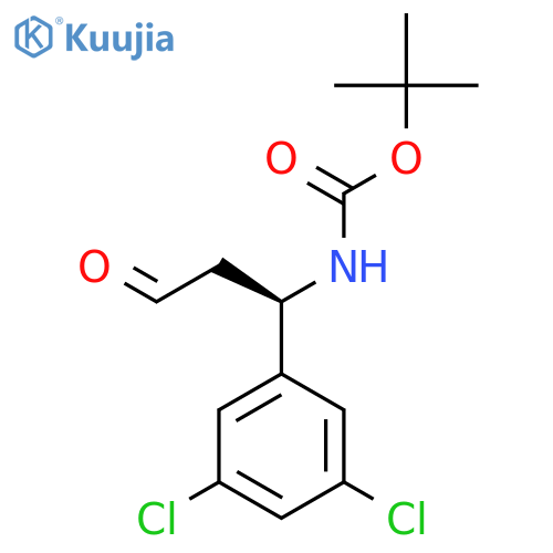 tert-butyl N-(1R)-1-(3,5-dichlorophenyl)-3-oxopropylcarbamate structure
