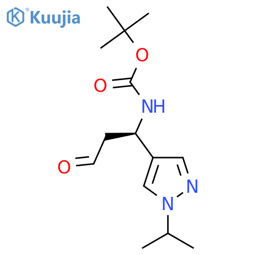 tert-butyl N-(1R)-3-oxo-1-1-(propan-2-yl)-1H-pyrazol-4-ylpropylcarbamate structure