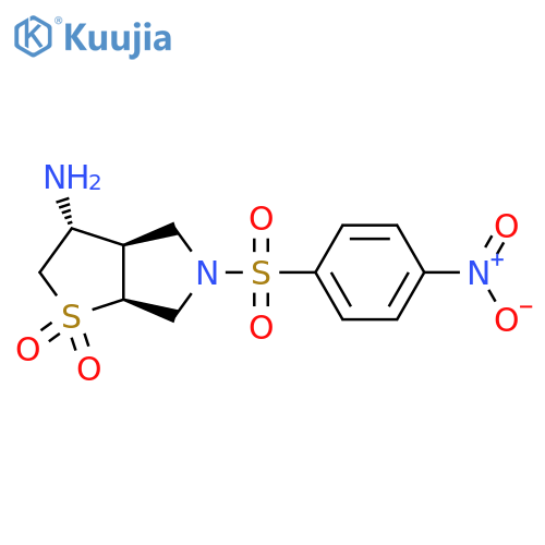 (3R,3aR,6aS)-3-amino-5-(4-nitrobenzenesulfonyl)-hexahydro-2H-1lambda6-thieno[2,3-c]pyrrole-1,1-dione structure