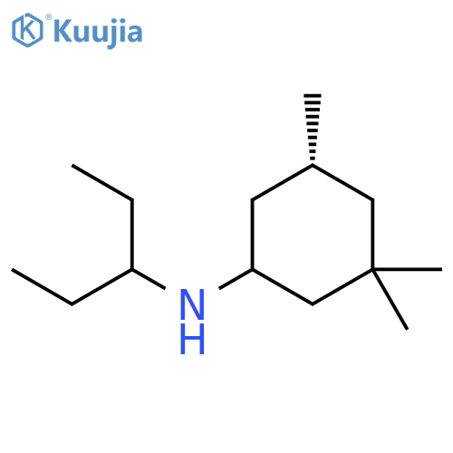 Cyclohexanamine, N-(1-ethylpropyl)-3,3,5-trimethyl-, (5R)- structure